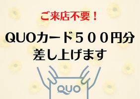 ご来店不要！QUOカード５００円分もらえます！の記事画像